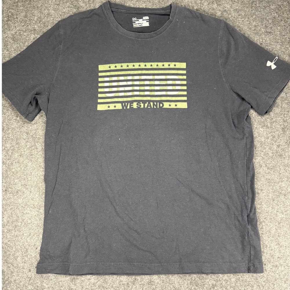 Under Armour Mens Large Gray United We Stand Graphic T Shirt‎ Top